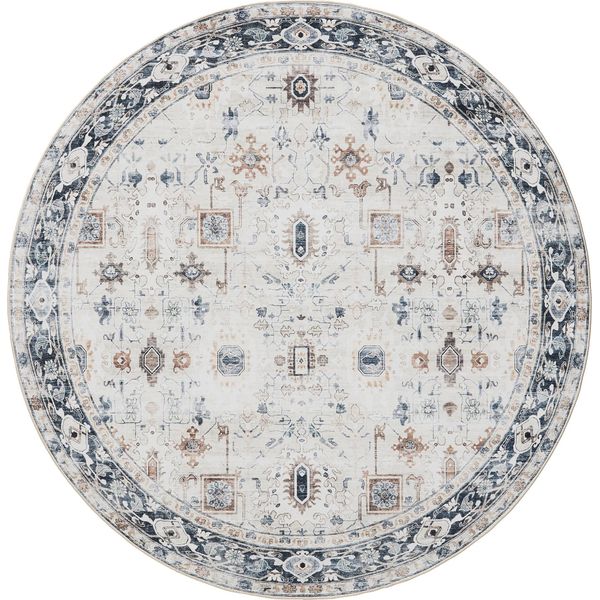 Tappeto Interiyou Lavabile Gent Crema/Grigio ø 160 Cm Rotondo-image