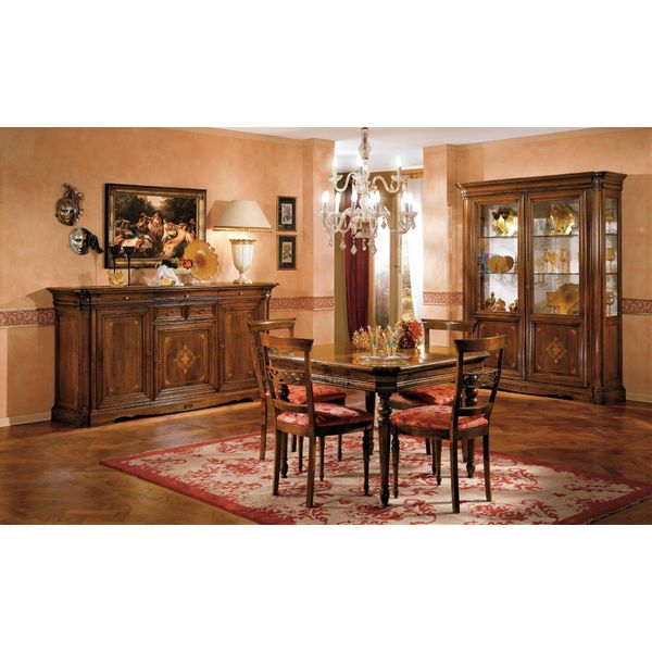 Set Sala Da Pranzo Tavolo Da Pranzo 4X Sedia Cassettiera Gruppo Tavolo 7 Pezzi Mobili-image