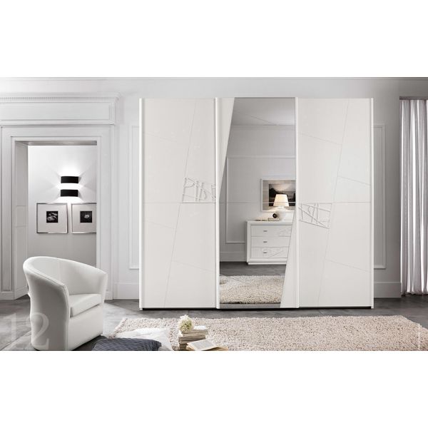 Armadi Italia Armadio Guardaroba Lusso Ante Scorrevoli Design Legno Moderno-image