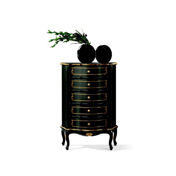 Mobili Italiani Stile Barocco Armadio Nero Cassettiera Mobili Di Design Legno Nuovo-image