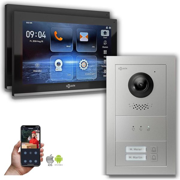 Videocitofono Ip Goliath: 10 Pollici 2 Casa Famiglia, Display, Argento : 10 Pollici In Nero : Scatola Da Incasso : 4 Poe Connessione Via:: 4 Poe Selezione Monitor: 10 Pollici In Nero Scatola Di Montaggio Campanello: Scatola Da Incasso-image