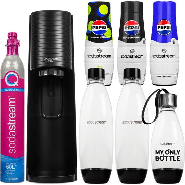Sodastream Spumantizzatore Terra Black Set 3 Bottiglie Cartuccia Sciroppo-image