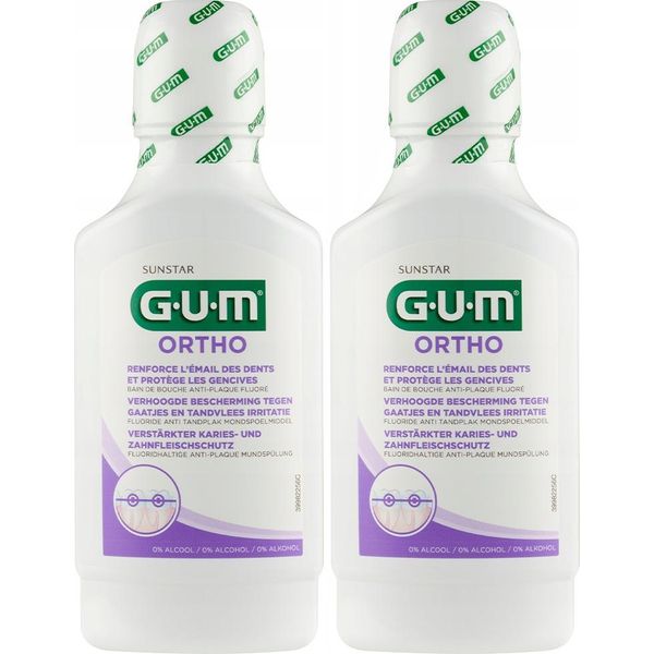 Gum Ortho Collutorio 2X 300Ml Per Apparecchi Ortodontici Cura Della Carie-image