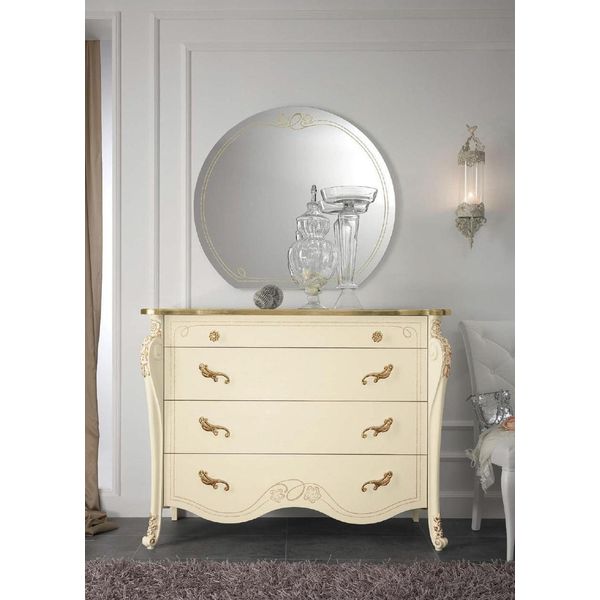 Cassettiera Beige Credenza Stile Mobili In Legno Cassettiere Nuovo Design Italiano-image
