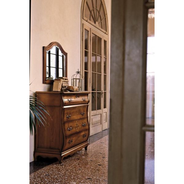 Cassettiera Credenza Mobile Legno Cassettiere Mobili Italiani Specchio Massiccio 2Pz-image