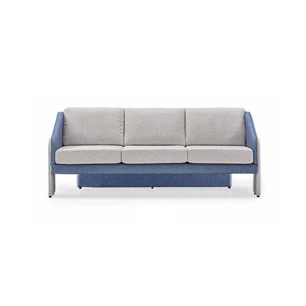 Divani Imbottiti Moderni Grigio-Blu A Tre Posti, Divano Da Salotto Di Design-image