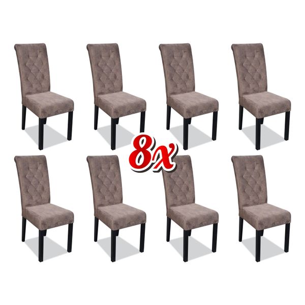 Chesterfield 8X Poltrona Design Sedie Imbottite Sedia Poltrona Classica Legno Tessile-image