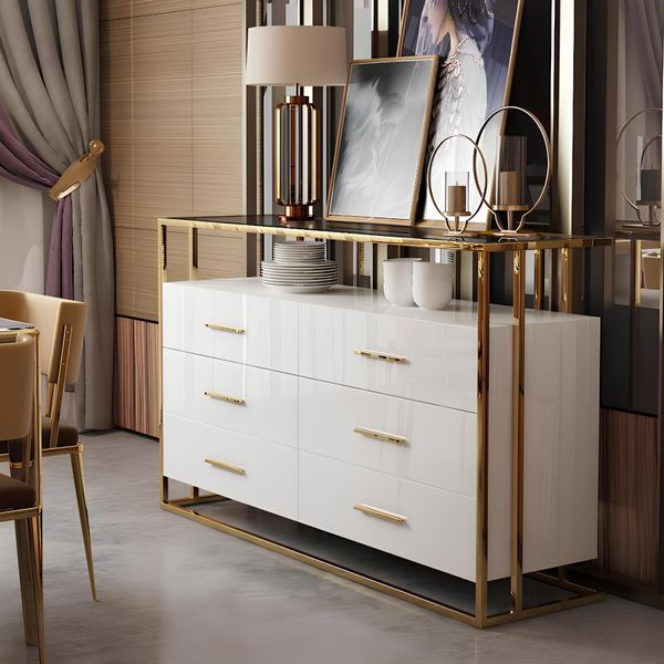 Vetrina Credenza Mobile Cassettiera Stile Moderno Collezione Soggiorno Vetrine Nuovo-image