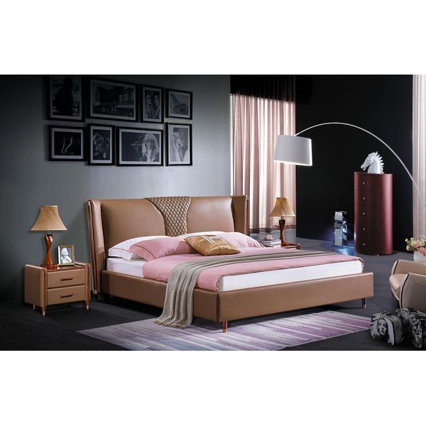Letto Imbottito Mobili Economici Camera Da Letto Letto Matrimoniale Letti 180X200-image