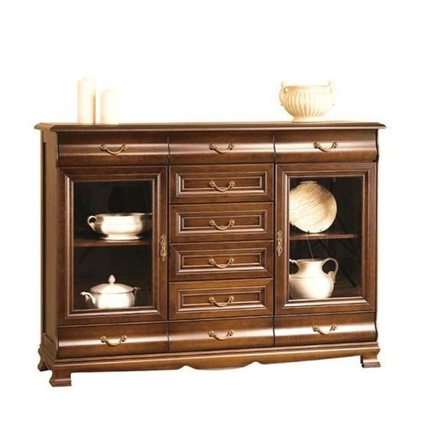 Cassettiera Credenza Mobile Cassettiere Legno Vetro Soggiorno Design Scaffale Hotel-image