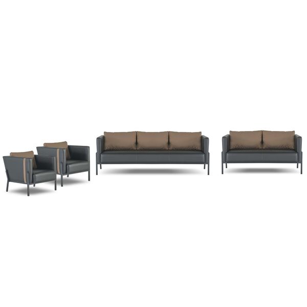 Studio Sedute Di Design Lussuosa Poltrona A 3 Posti 2X Poltrona A Due Posti-image