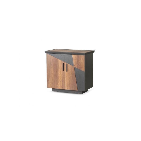 Cassettiera Grigio Marrone Bicolore Stile Moderno Forma Rettangolare Studio-image