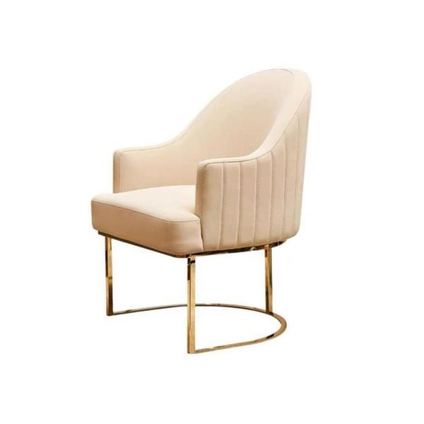 Sedia Per Sala Da Pranzo Beige Di Design Monoposto Arredo Tessile Sedie Imbottite-image