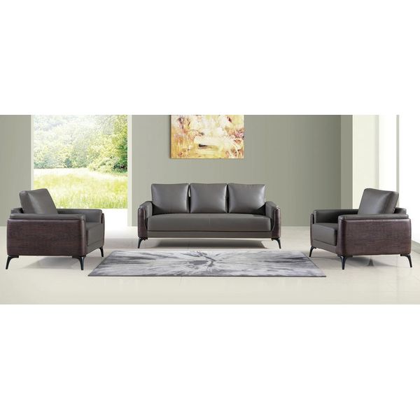Set Di Divani 3+1+1 Posti Di Design Divani Imbottiti Divani In Pelle Relax Moderno-image