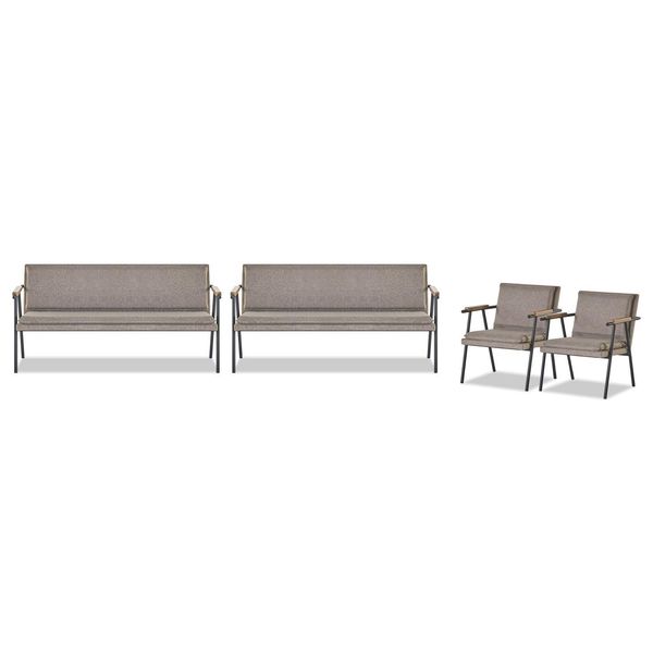 Suite Studio Imbottita 2X Designer A Tre Posti 2X Poltrona In Tessuto-image