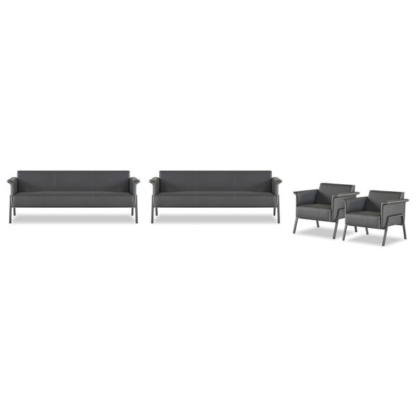 Mobili Da Studio Grigi Di Design 3 Posti 2X Poltrona Elegante Di Lusso-image