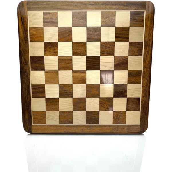 Roogu Scacchiera 16'' In Legno Di Acacia Bosso Fatta A Mano India Piatta E Lucida Rotonda-image