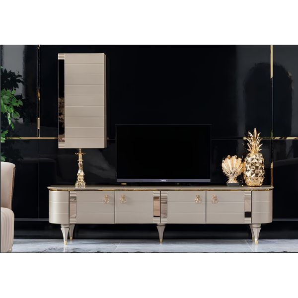 Credenza Armadio A Muro Moderno Tv Legno Set Mobili Pensili Espositore Rtv-image