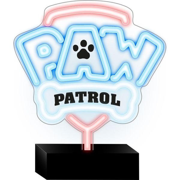 Paw Patrol Led Luce Al Neon Decorazione Notturna Per La Stanza Dei Bambini Logo Paw Patrol Con Supporto-image