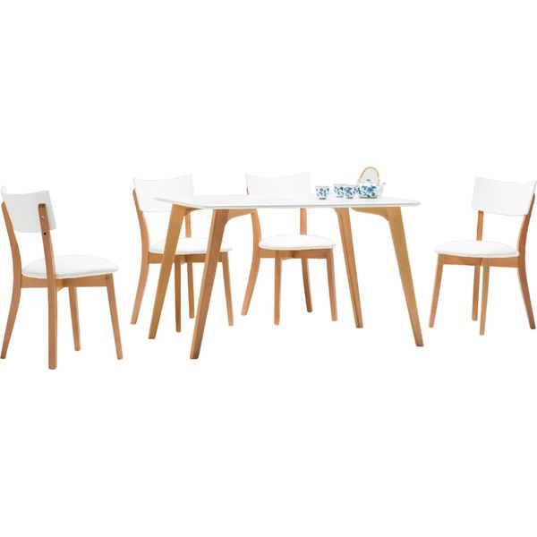 Set Da Pranzo Set Da Sala Da Pranzo Tavolo Da Pranzo + 4X Sedie Arredo Moderno Completo-image