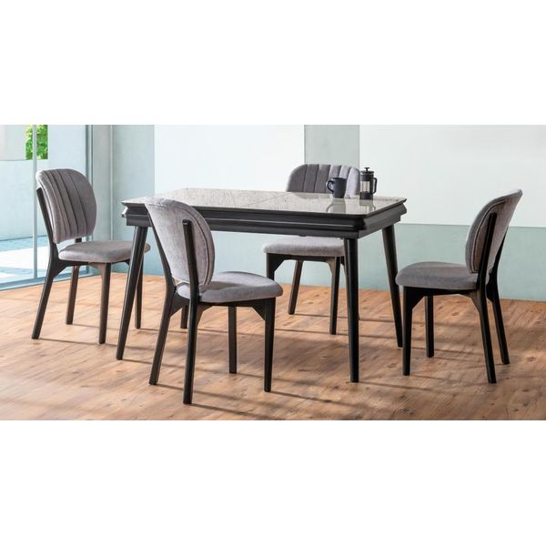 Tavolo Da Pranzo 4 X Sedie Set Da Sala Da Pranzo Gruppo Da Pranzo Sedie Di Lusso Tavolo 5 Pz.-image