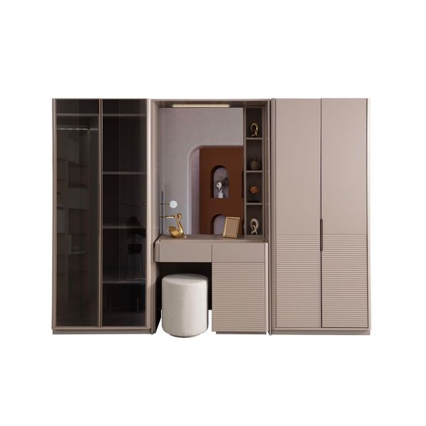 Esclusivo Armadio Beige Armadio In Legno Di Design Mobili Per La Camera Da Letto-image