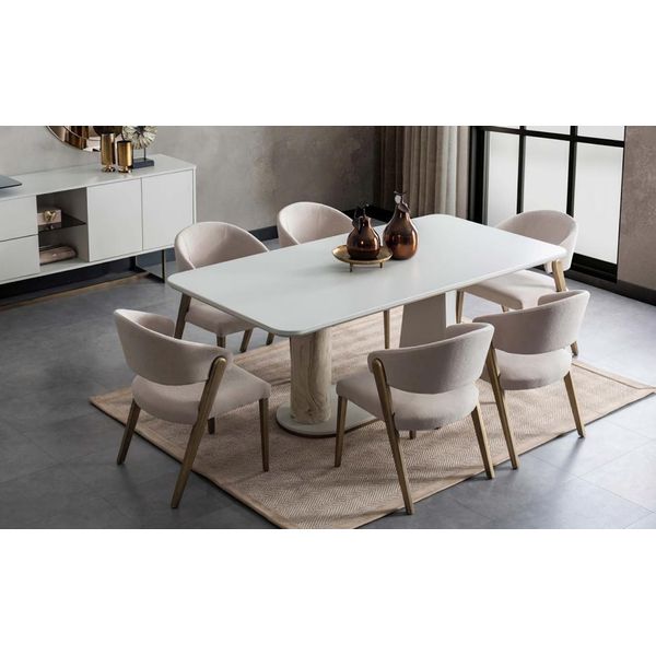 Tavolo Da Pranzo Set Da Pranzo Tavolo 6X Sedie Tavolo Da Pranzo Set Moderno 7 Pezzi-image