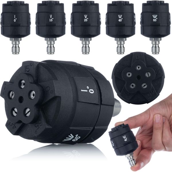 Rosfix Ugello 6 In 1 Da 1/4" Quick Connect – Ricambio Per Idropulitrici KäRcher E Lavor | 6 Tipi Di Spruzzo, 3000 Psi | Alluminio, Filtro"-image