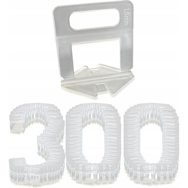 Sistema Di Livellamento Delle Piastrelle Set 300 Clip 1,5 Mm Morsetti Di Ausilio Alla Posa-image