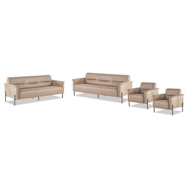 Set Completo Di Divani 3 Posti Poltrona In Pelle Divano Moderno Poltrona In Pelle-image