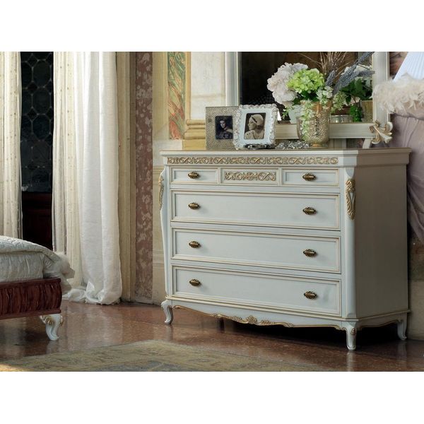 Cassettiera Alta Credenza Cassettiere 5 Cassetti Armadio Alto Mobili In Legno Nuovo-image