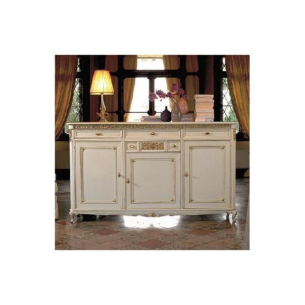 Cassettiera Credenza Credenze Armadio In Legno Massiccio Mobili Cassettiere Bianco-image