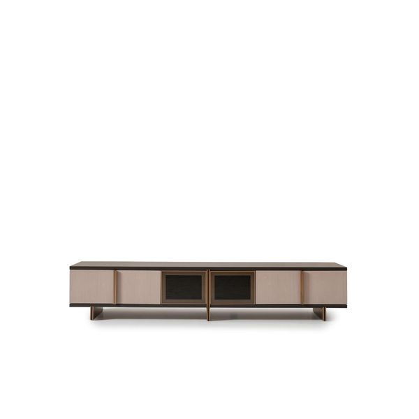 Credenza Rtv Porta Tv Bassa Legno Tavolo Soggiorno Marrone Design-image