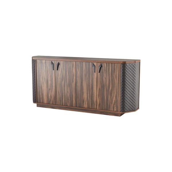 Credenza Schedario Marrone A Quattro Ante Studio Moderno Rettangolare-image