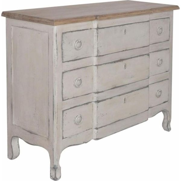 Casa Padrino Cassettiera In Stile Country Con 3 Cassetti Grigio Antico / Marrone 100 Cm - Mobili In Stile Country-image