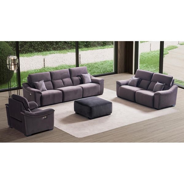 Set Di Divani Da Salotto 3+2+1 Posti Divano Poltrona Gruppo 3Pz Grigio Mobili Nuovi-image