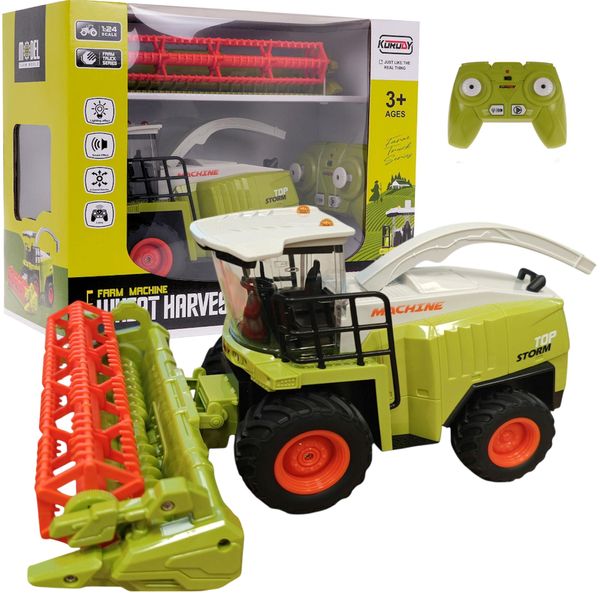 Trattore Coil Rc, Trattore Agricolo, Camion Mietitrebbia, Giocattolo Agricolo, Telecomandato, Modello: 6611, Scala: 1:24, Frequenza: 2,4 Ghz, Suono, Luce,-image