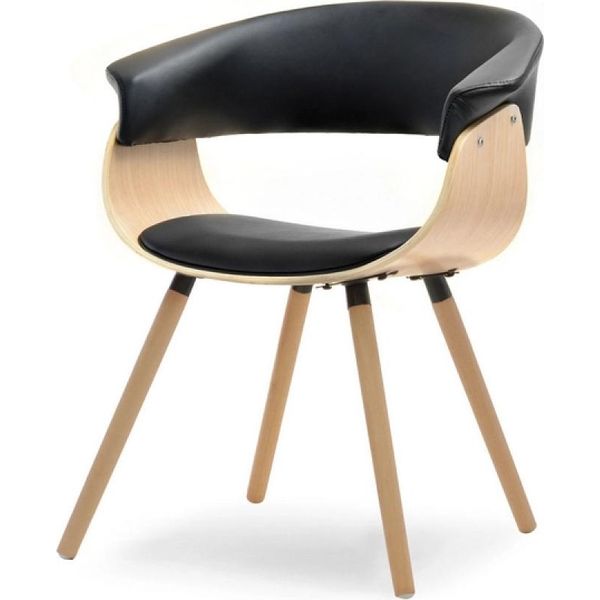 Sedia Da Pranzo Di Design Maite - Rovere / Nero-image