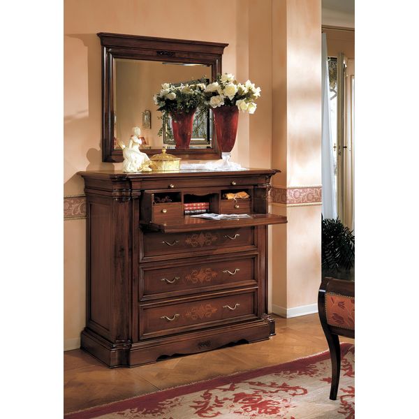 Credenza Credenza Cassettiera In Legno Con 4 Cassetti Mobile Mobile Nuovo-image