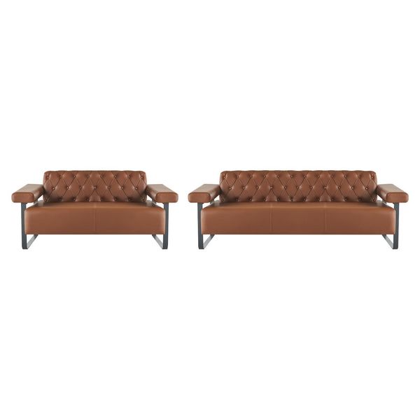 Divano Chesterfield Stile 3 Posti 2 Posti Divani In Pelle Divani Moderni In Acciaio Inox-image