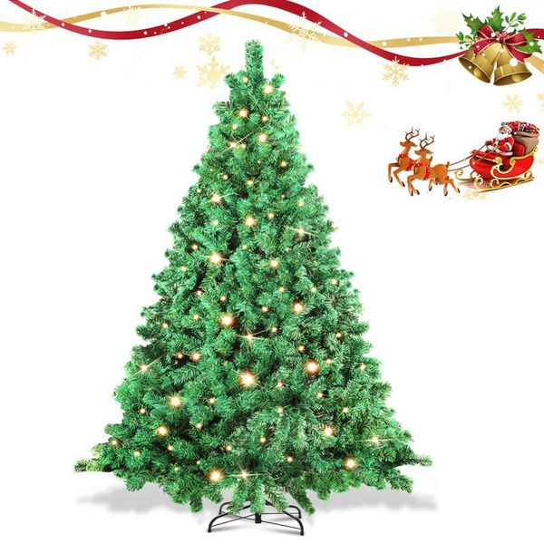 Bettizia Albero Di Natale Artificiale 210Cm Con Luci Fiabesche 400 Led Bianco Caldo Incl. Supporto In Metallo 1200 Punte Albero Di Natale Albero Di Natale Pvc Verde-image