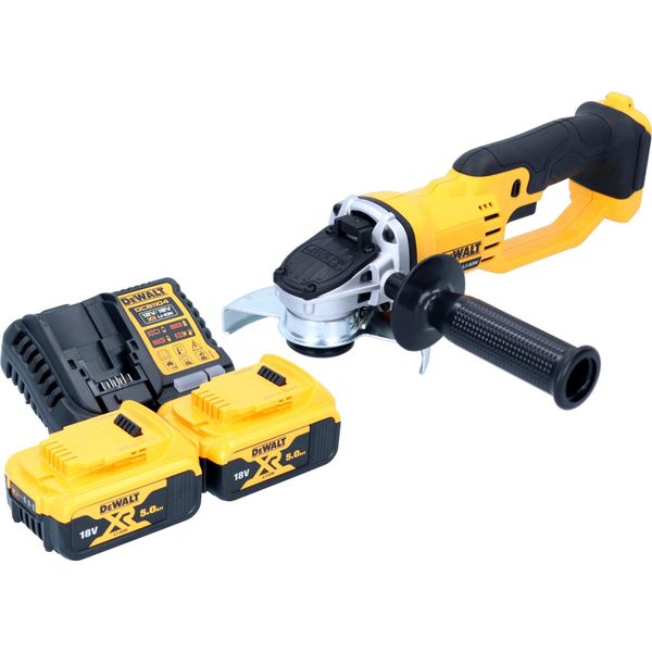 Smerigliatrice Angolare A Batteria Dewalt Dcg 412 P2 18 V 125 Mm + 2X Batteria Ricaricabile 5,0 Ah + Caricabatterie-image