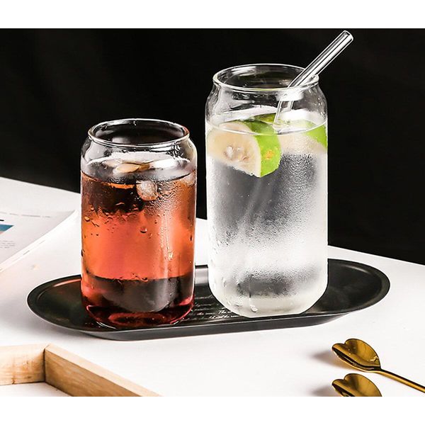 Lattina Di Cola In Vetro Trasparente Tazza Di Vetro Resistente Al Calore Tazza Di Bevanda Fredda Tazza Di Caffè Bevanda Succo Di Latte - 380 Ml-image