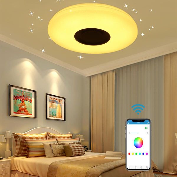 Moderna Plafoniera Led Altoparlante Musicale Bluetooth Rgb App Lampada Con Telecomando - Rgb 220V-image