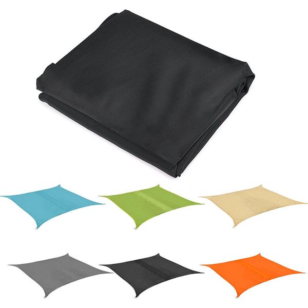 Vela Parasole Impermeabile 420D Oxford Poliestere Tenda Da Sole Protezione Giardino Esterno - Nero-image
