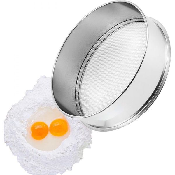 Setaccio Per Farina In Acciaio Inox - Setaccio Da Cucina A Maglia Fine - Setaccio Per Farina A 12 Maglie - Utensile Da Cucina Di Alta Qualità - Accessori Per La Cottura - Setacciare La Farina-image