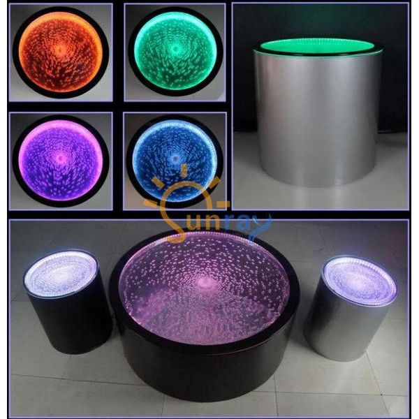 Led Tavolino Rotondo Acqua Parete Bar Bancone Scaffale Mobili Illuminato Tavolino Bar-image