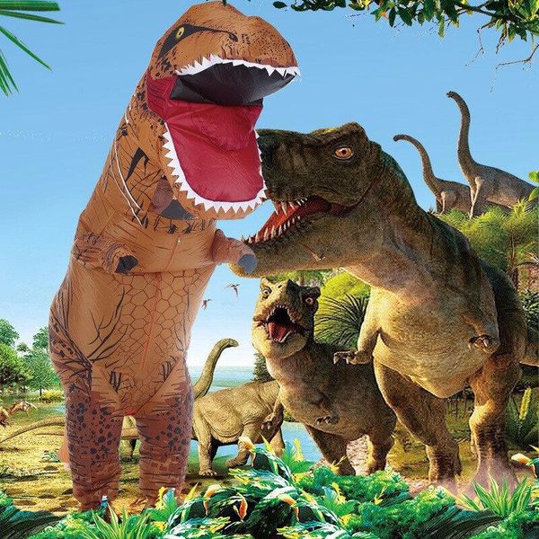 Giocattolo Gonfiabile Simulazione Tyrannosaurus Rex Vestiti Gonfiabili Divertenti Vestiti Da Dinosauro - Rosso-image