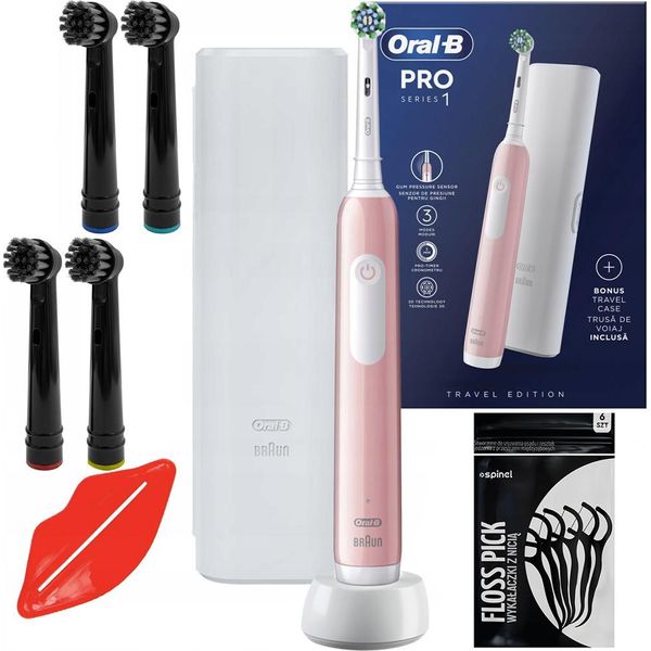 Spazzolino Elettrico Oral-B Pro Series 1 Rosa Con Set Di 4 Testine-image