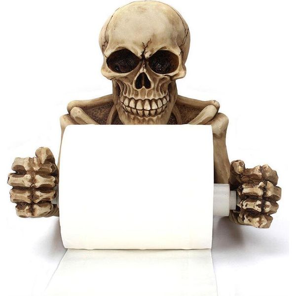 Honana Porta Rotolo Di Carta Igienica Porta Teschio Creativo Porta Carta Igienica Da Parete Organizzatore Per Il Bagno Porta Rotolo Di Carta Igienica-image